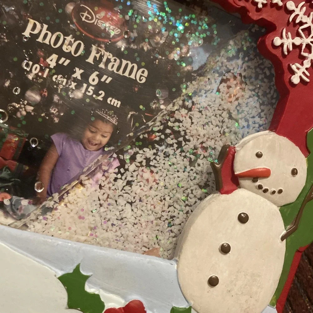 NWT DISNEY MINNIE MOUSE CHRISTMAS SNOW WATER‎ GLOBE PHOTO FRAME 4
